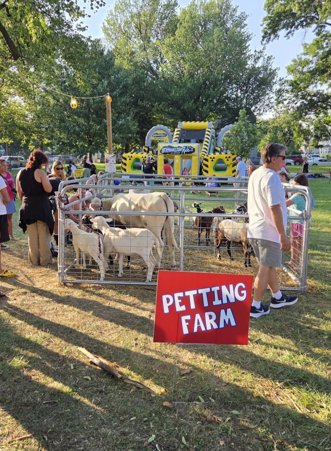Look Pretty Play Dirty mobile petting farm at an outdoor community event